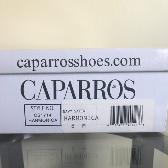 Caparros Navy Blue Satin Harmonica Evening Sandals Women’s Size 8 - Picture 12 of 12